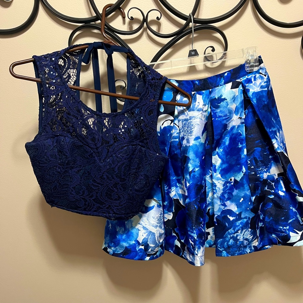 My Michelle Blue Two Piece Junior Size 3 Dress